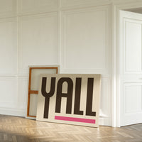 Y’all Typography Print with Pink Underline
