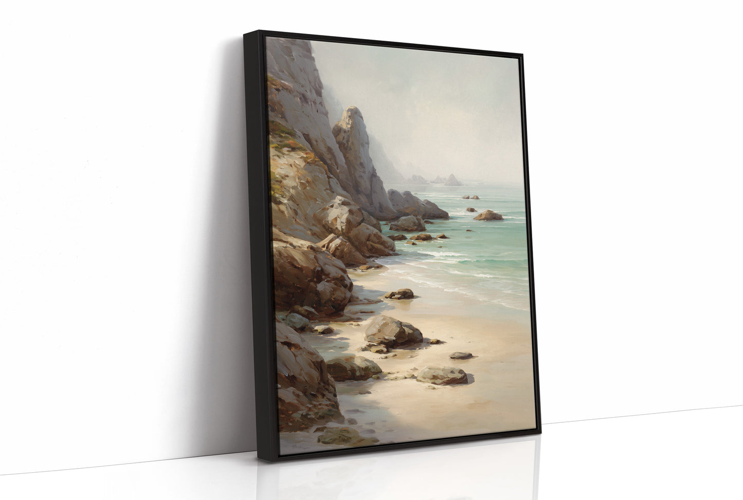 Coastal Whispers Against Rugged Stone