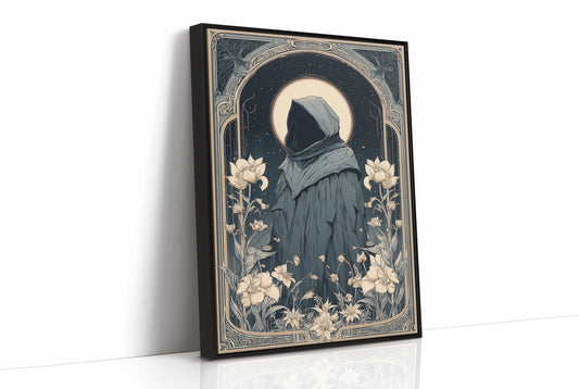 Moonlit Pilgrim Among Lotus Blossoms