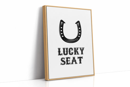 Lucky Seat Horseshoe Western Sign