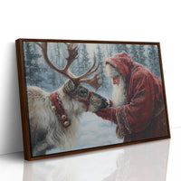 Reindeer Meets Winter's Gentle Friend