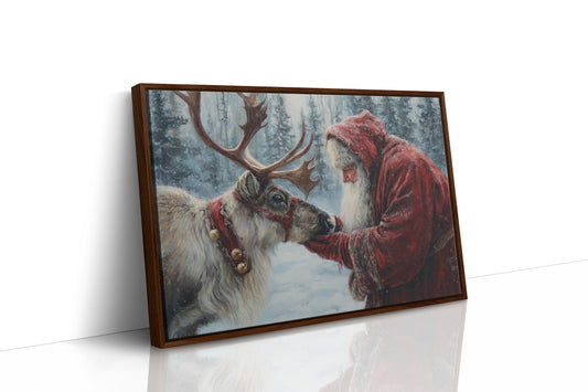 Reindeer Meets Winter's Gentle Friend