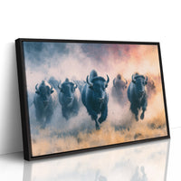 Bison Stampede Through Golden Dust