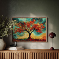 Autumn's Fire Dances With Turquoise Skies