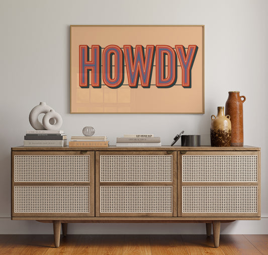 Retro HOWDY Gradient Typography
