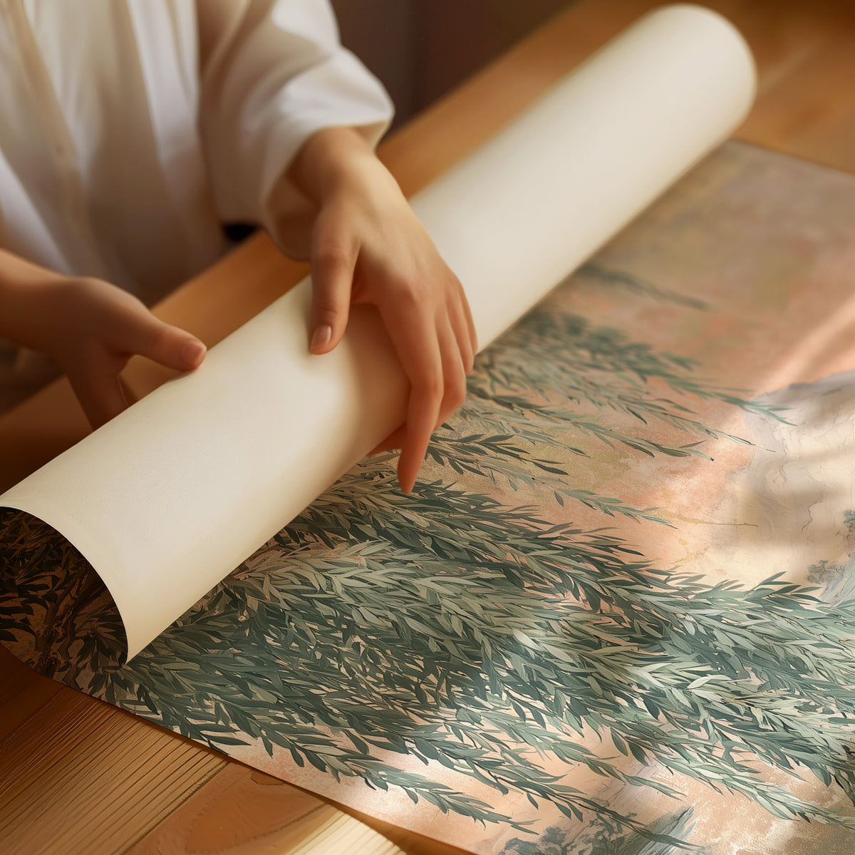 Willow Peony Chinoiserie Landscape