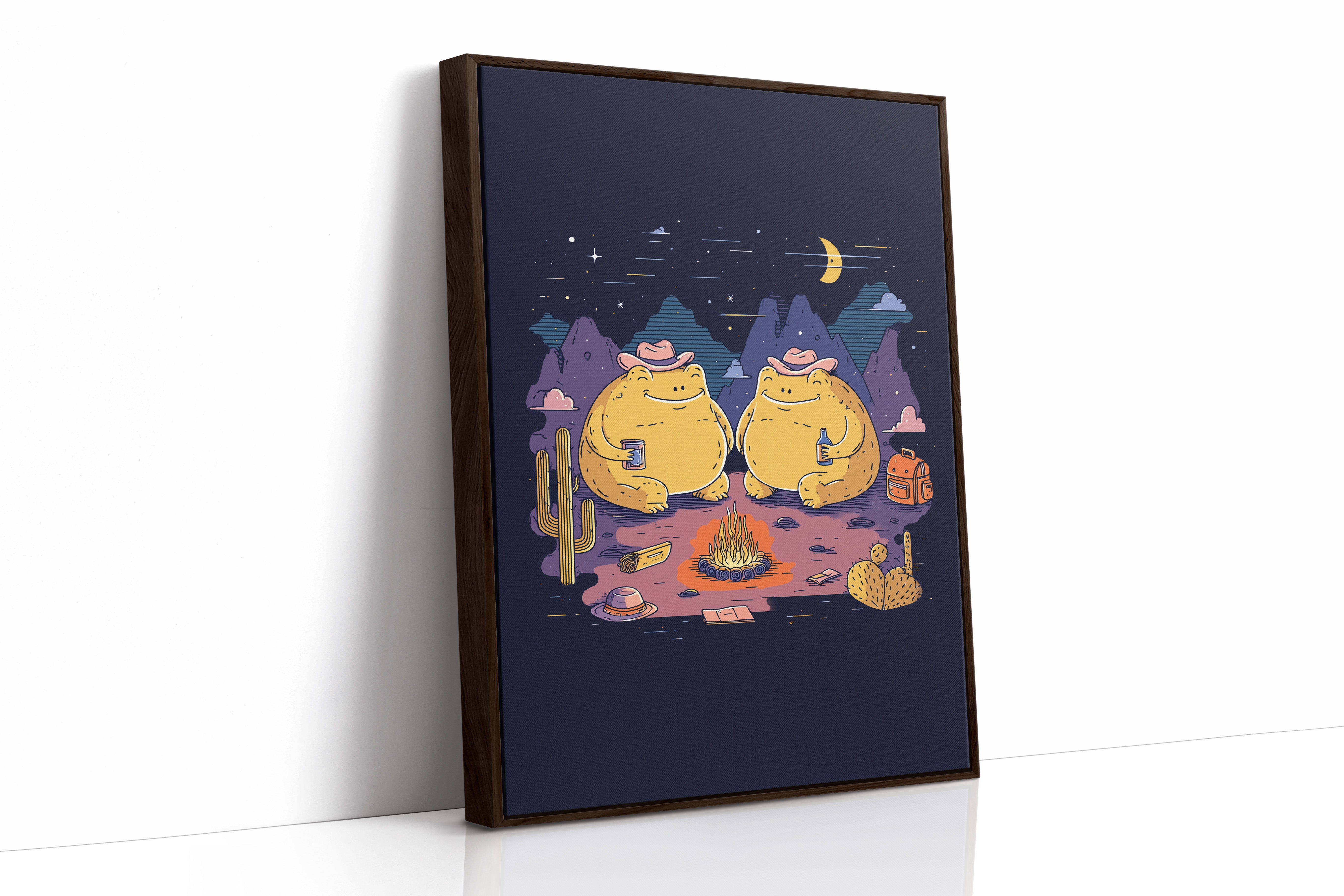 Campfire Croaks Under Moonlight