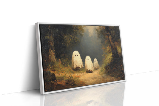 Whimsical Spirits in a Misty Forest