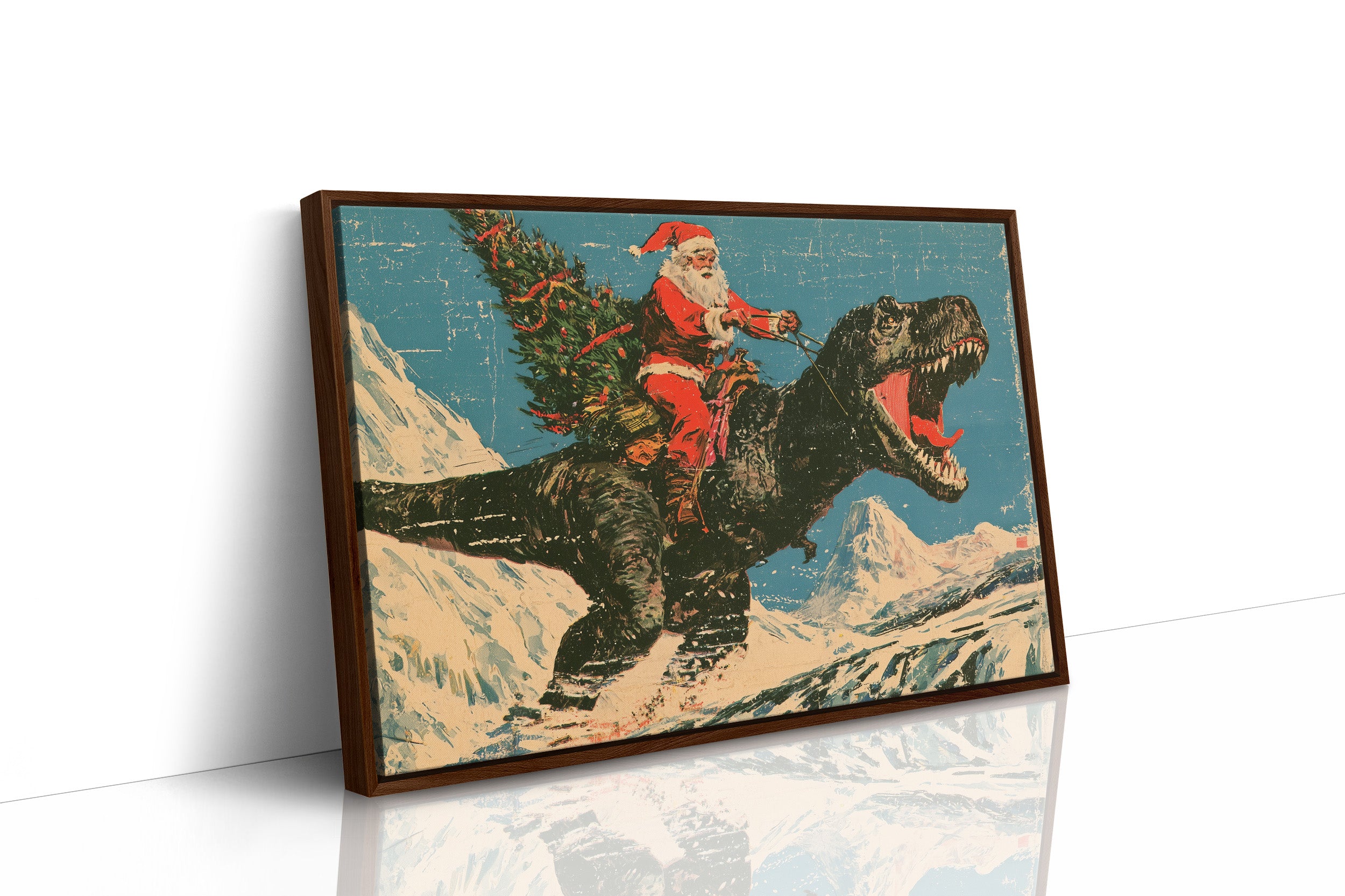 Santa Rides a T-Rex