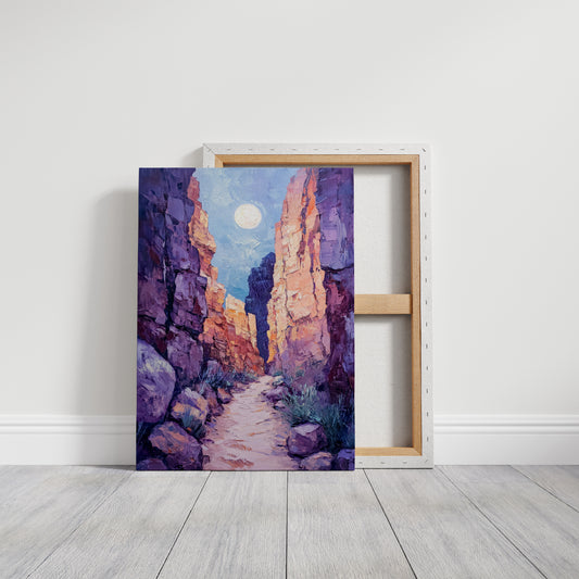 Moonrise Trail Through Painted Canyons