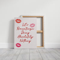 Crimson Confessions Against Pastel Stripes