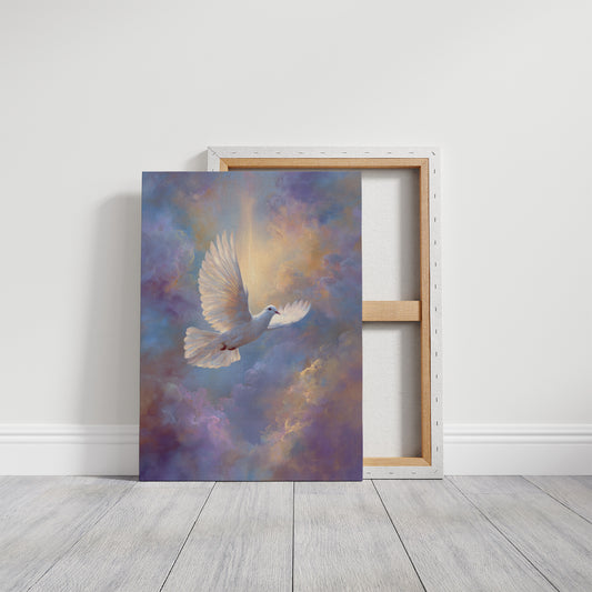 Dove Soars Through Heaven's Glow