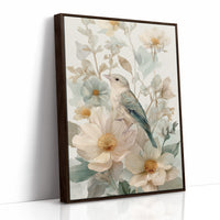 Songbird Rests Among Spring Blooms