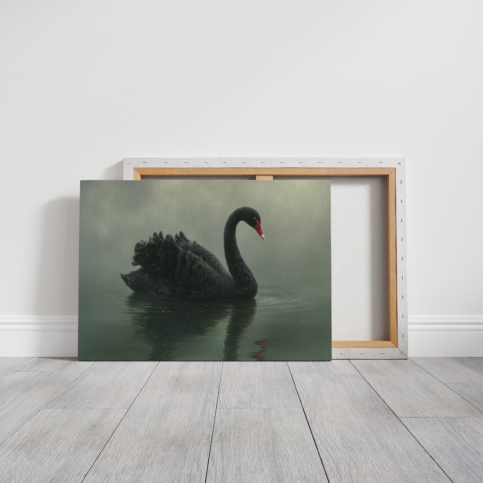 Elegant Glide Through Misty Waters