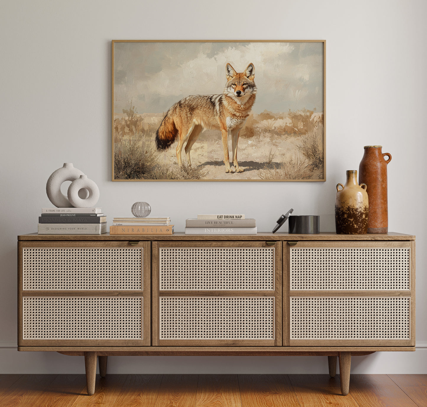 Lone Coyote in the Sun