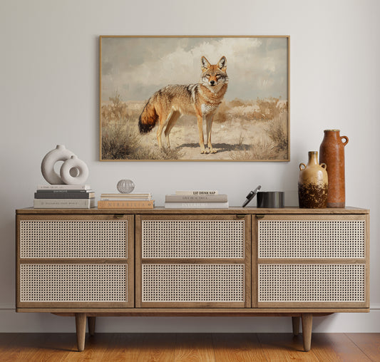 Lone Coyote in the Sun