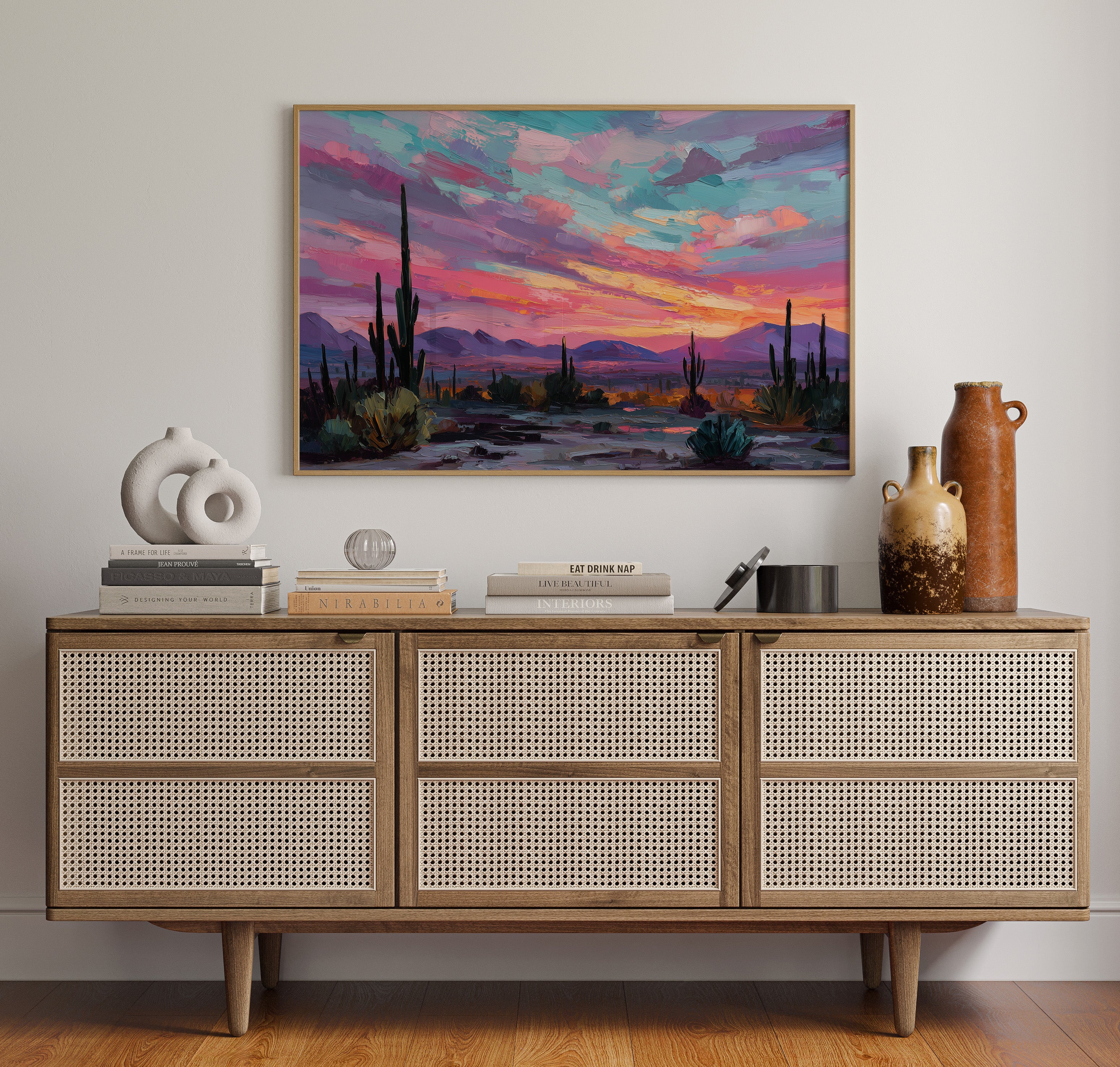 Saguaros Dance Under Painted Skies