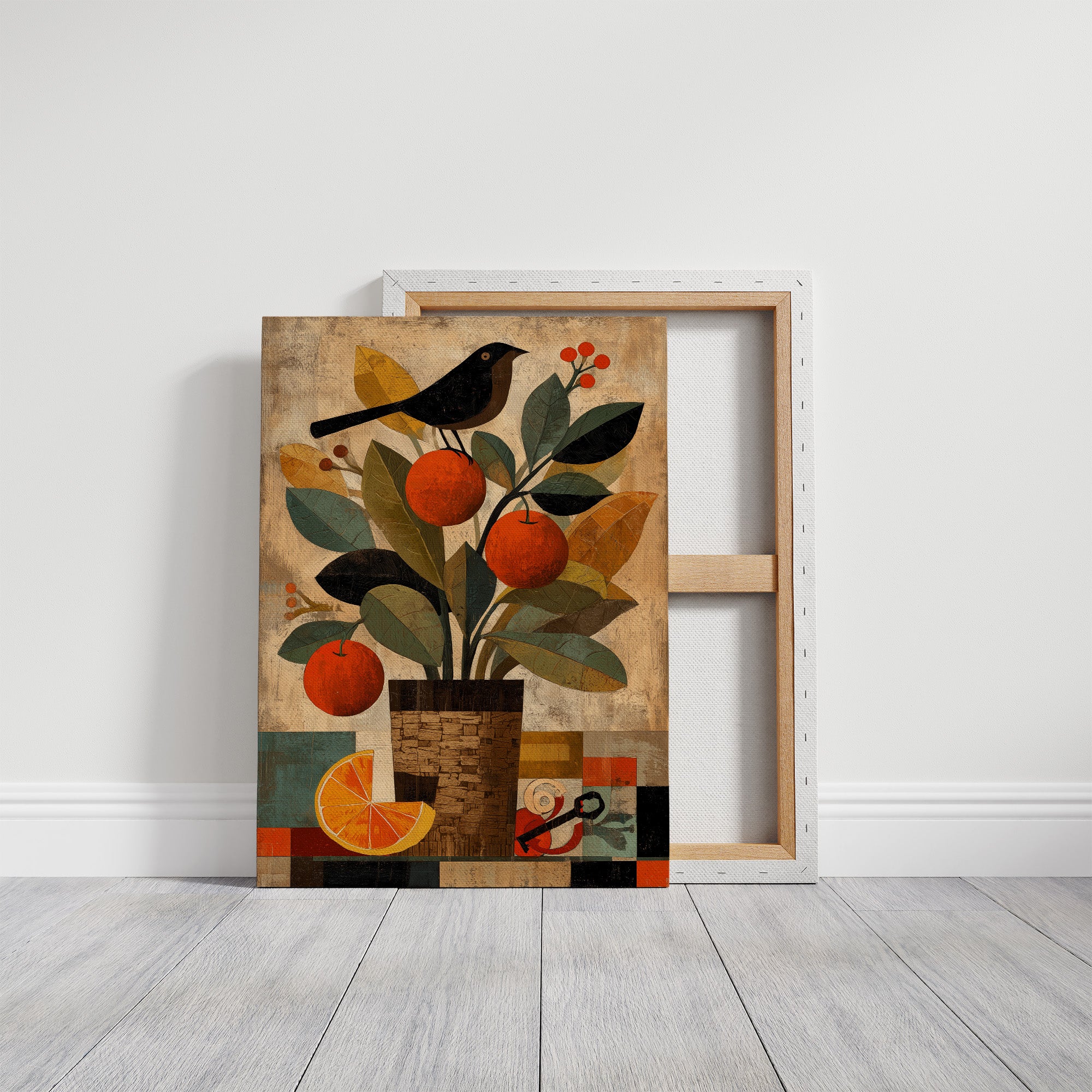 Orange Tree and Blackbird