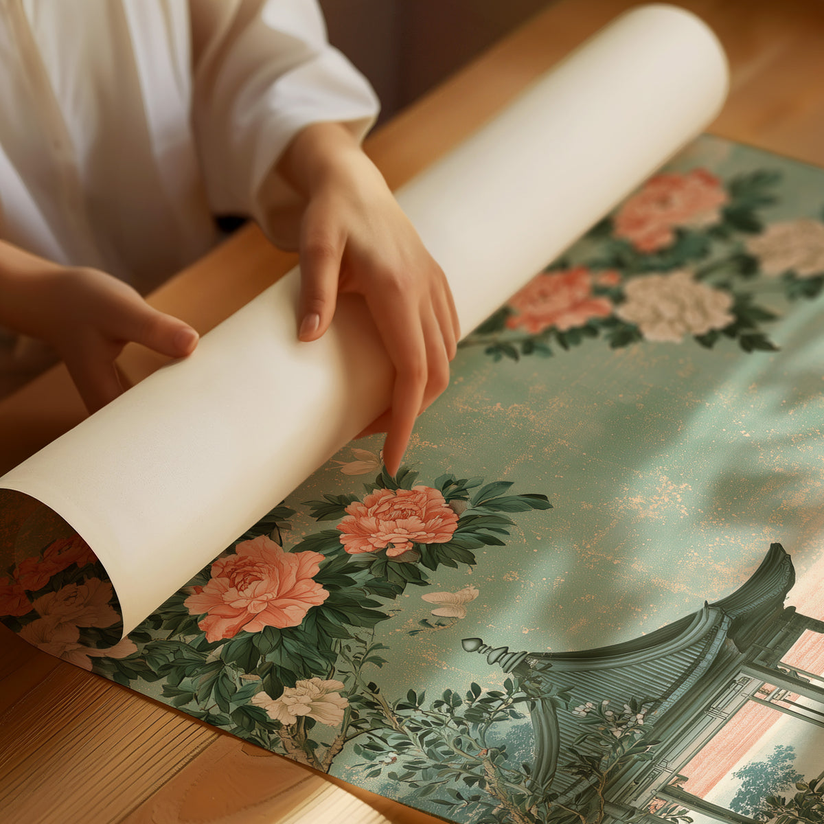 Pagoda Garden Chinoiserie Scene