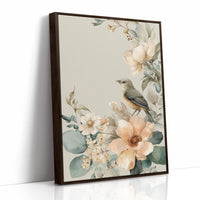 Songbird Perched Among Delicate Blooms