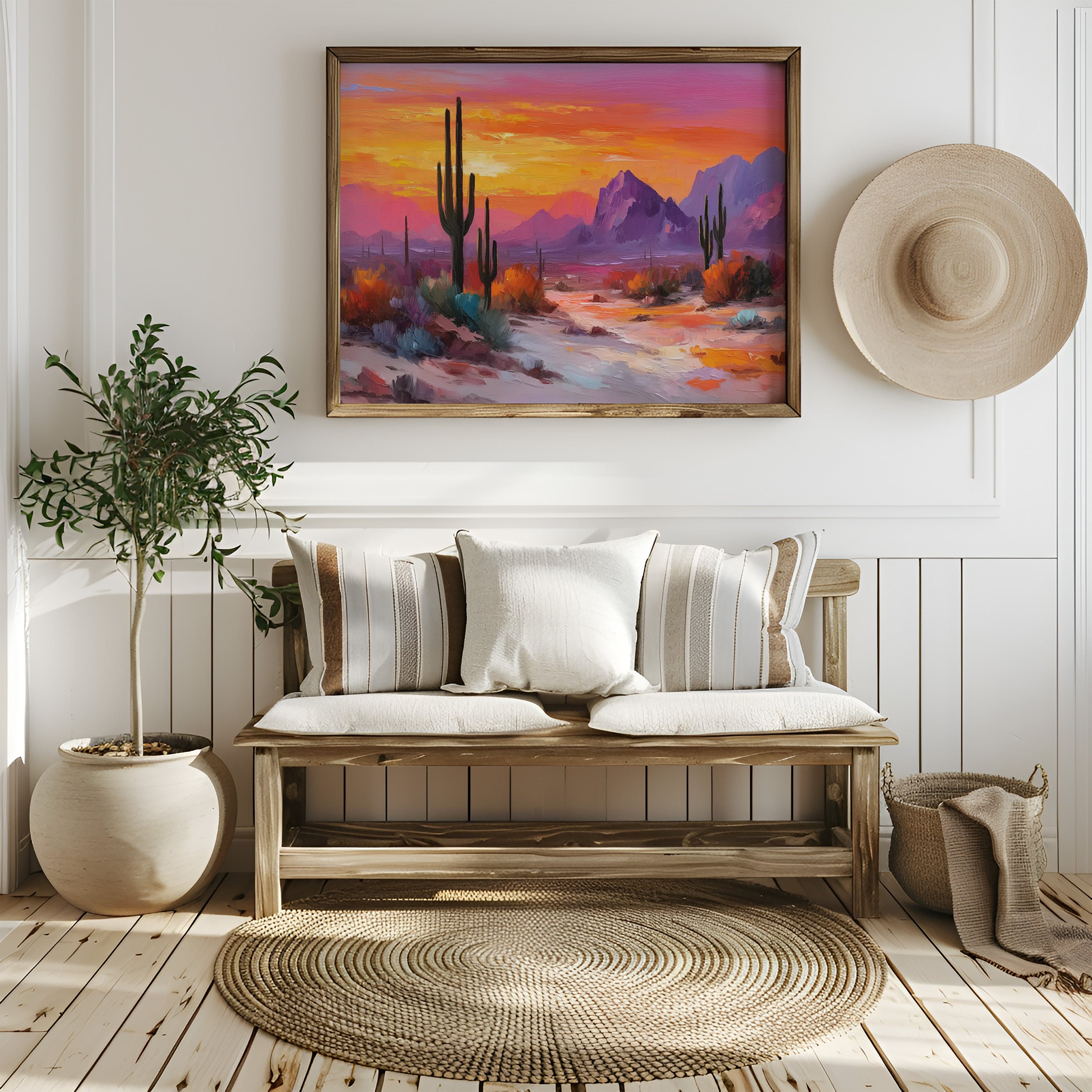 Saguaros Dance In Twilight Fire