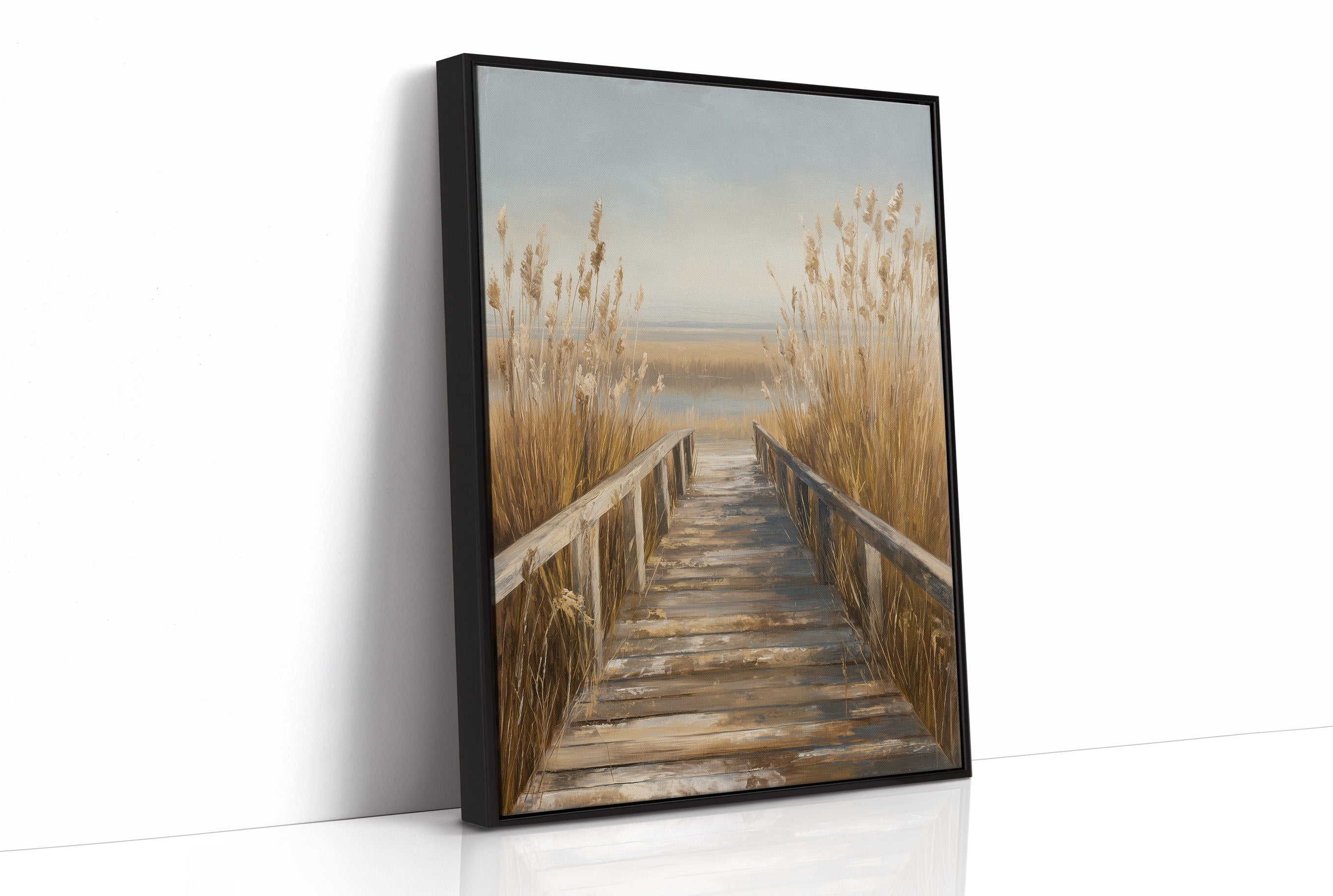 Shoreline Whispers Through Golden Reeds