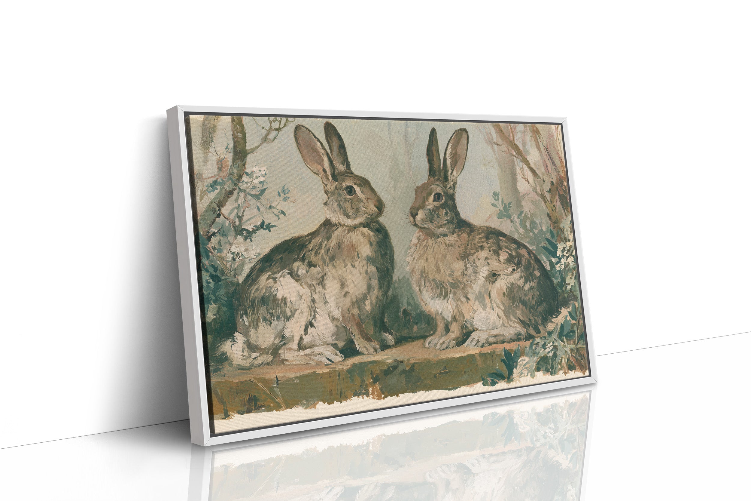 Two Rabbits, One Log