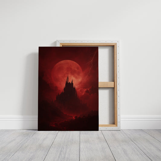 Crimson Castle Under Blood Moon