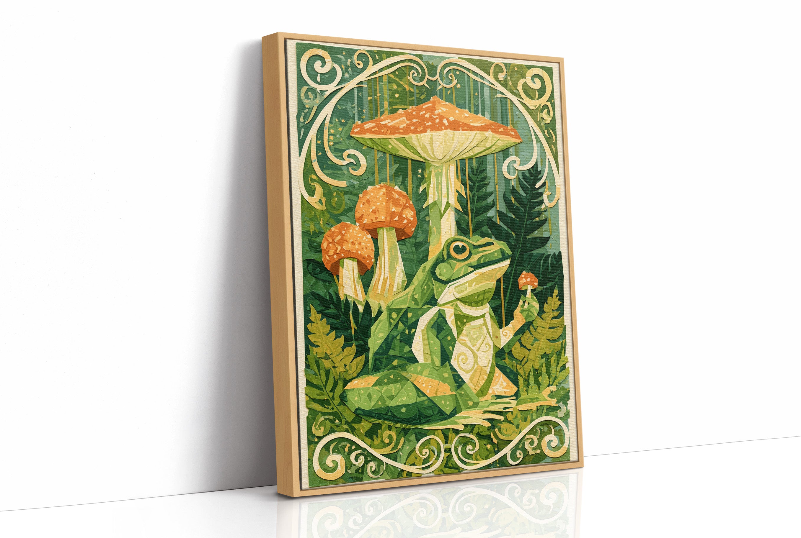Forest Art Nouveau: Frog & Toadstool