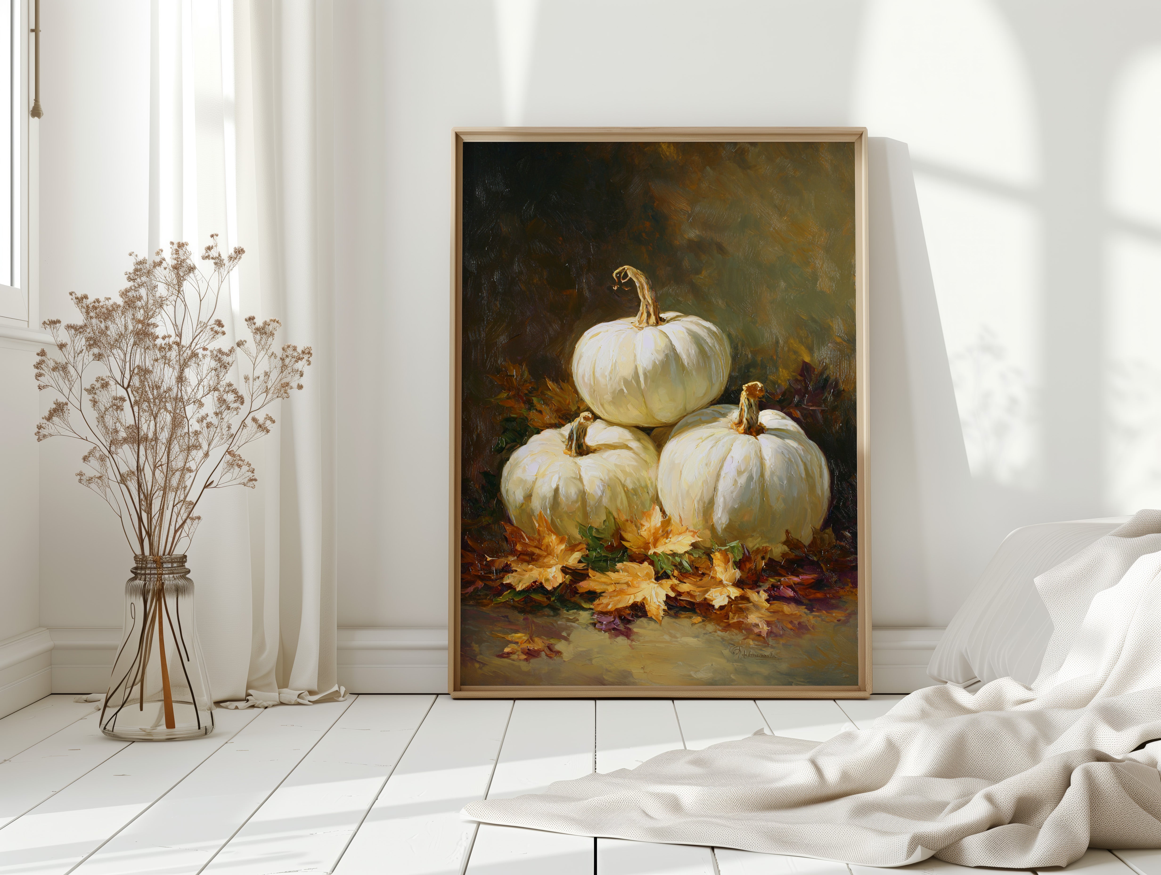 White Pumpkins Dance With Autumn