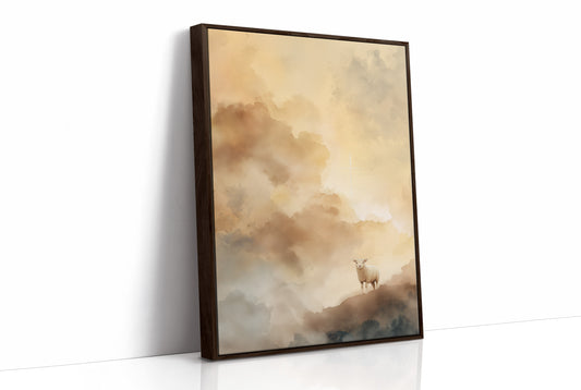 Solitary Wanderer In Golden Mist