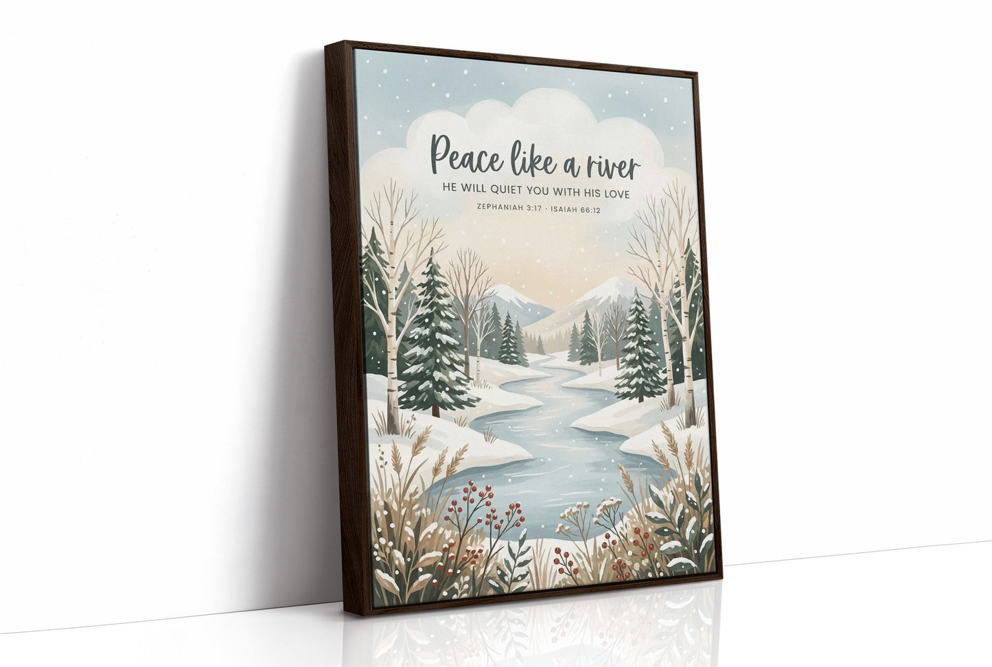 Peace Like a River: Winter Scripture Print