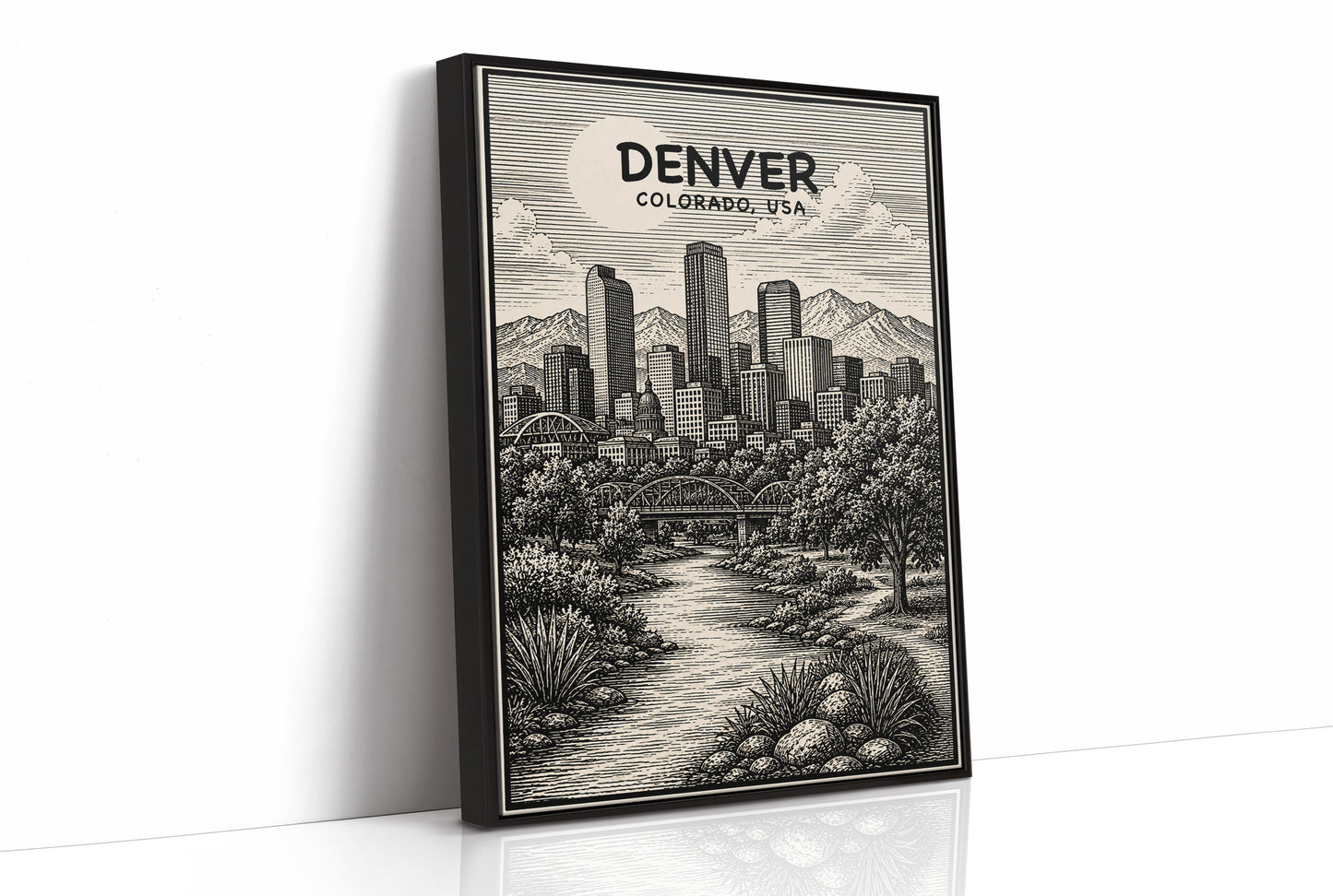 Denver in Woodcut