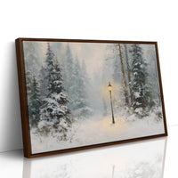 Lone Lamplight Guides Winter's Path