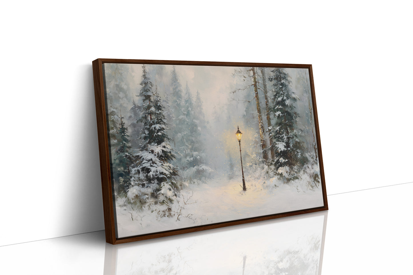 Lone Lamplight Guides Winter's Path