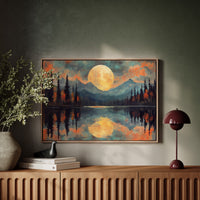 Moonlit Lake Mirrors Mountain Dreams