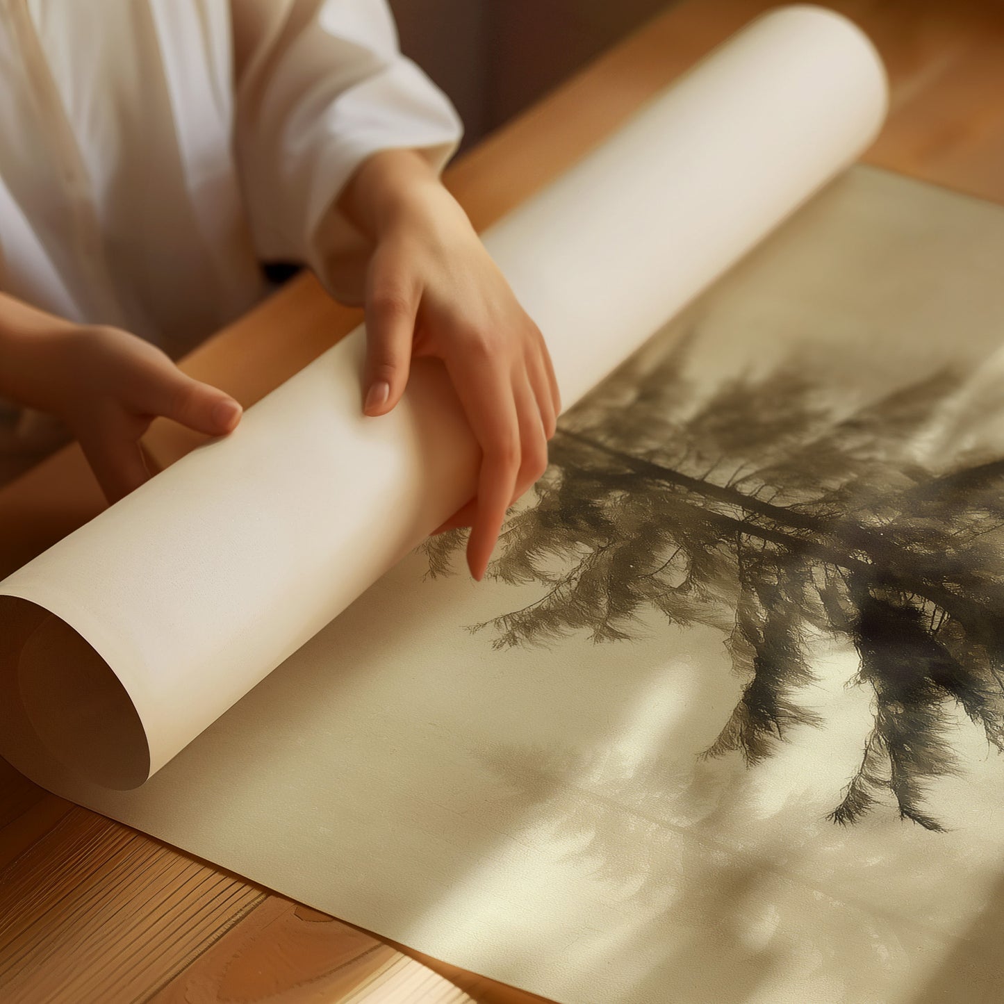 Solitary Pine Holds Winter's Memory