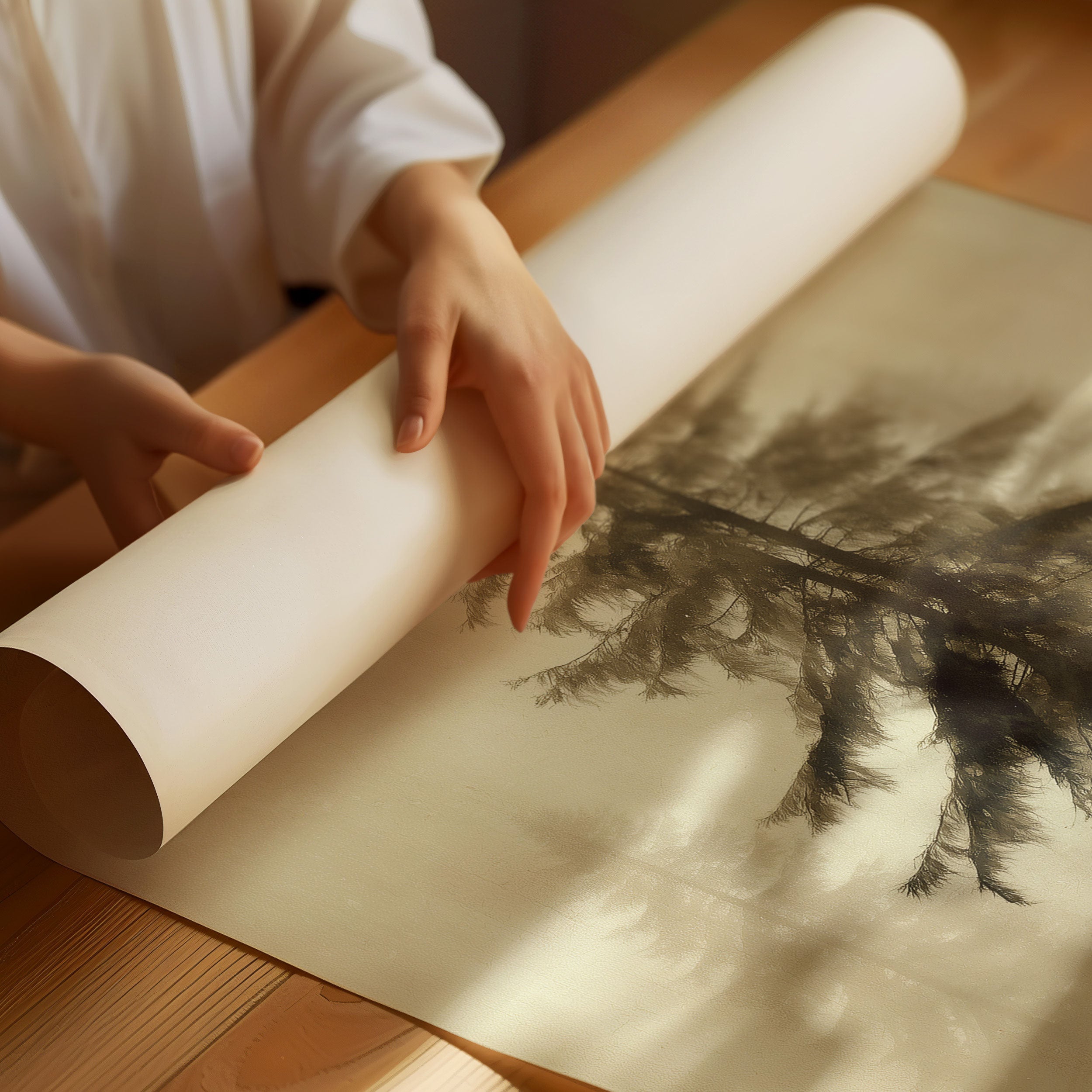 Solitary Pine Holds Winter's Memory