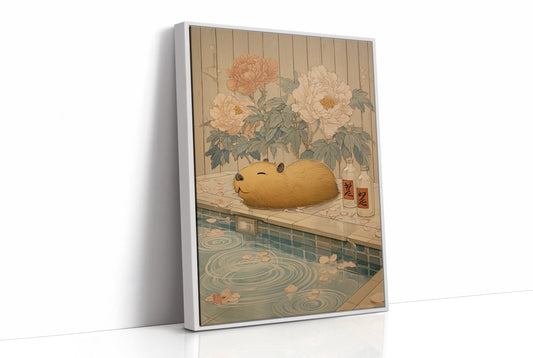 Poolside Capybara Dreams Of Peonies