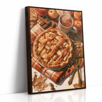 Lattice Get This Pie Started, print in a brown wood frame