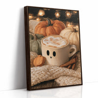 Latte Spirits, Feeling Ghoul, print in a brown wood frame