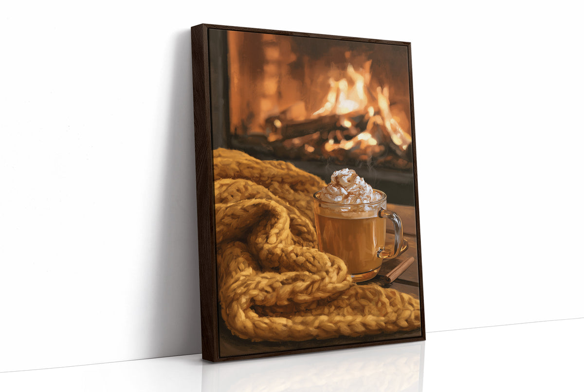 Hearth Of The Matter, print in a brown wood frame