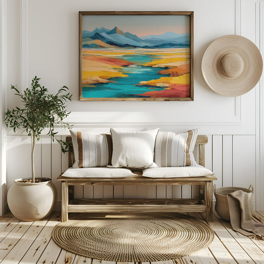 Turquoise Rivers Meet Golden Prairie