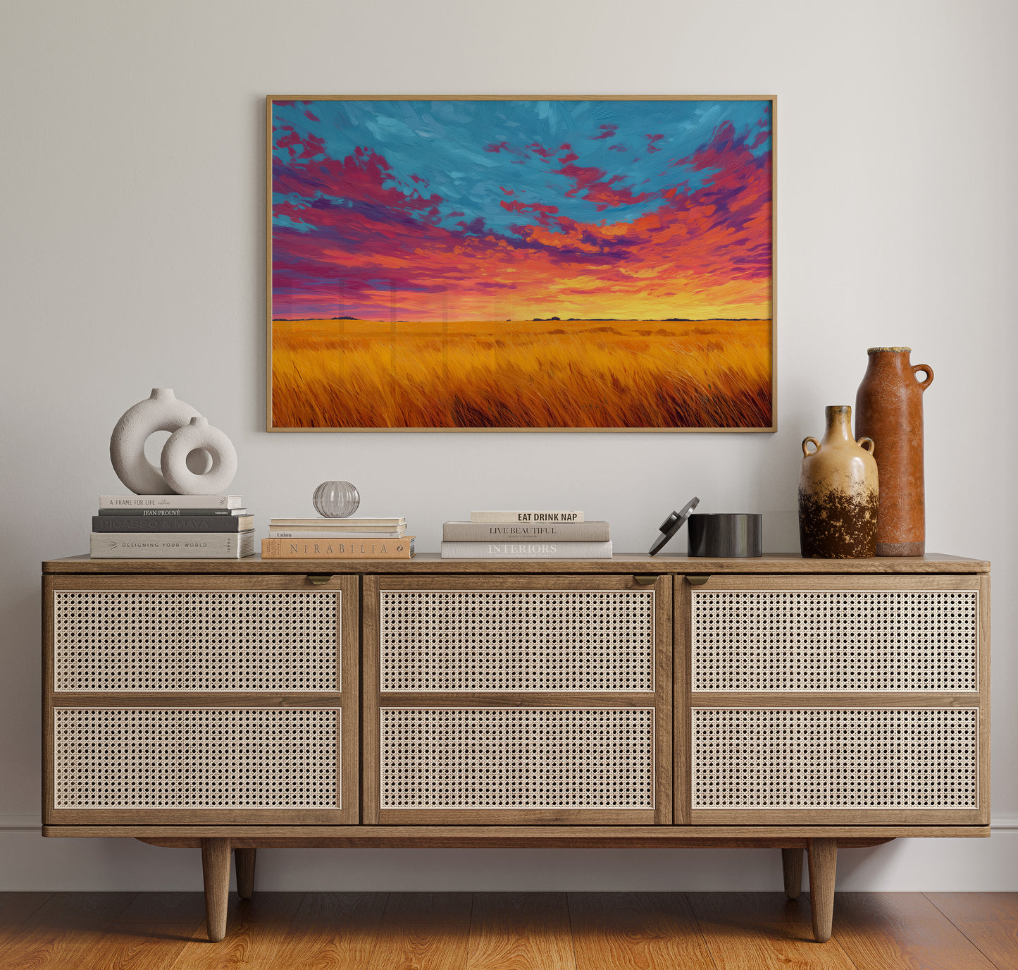 Prairie Fire Dances Through Wheat