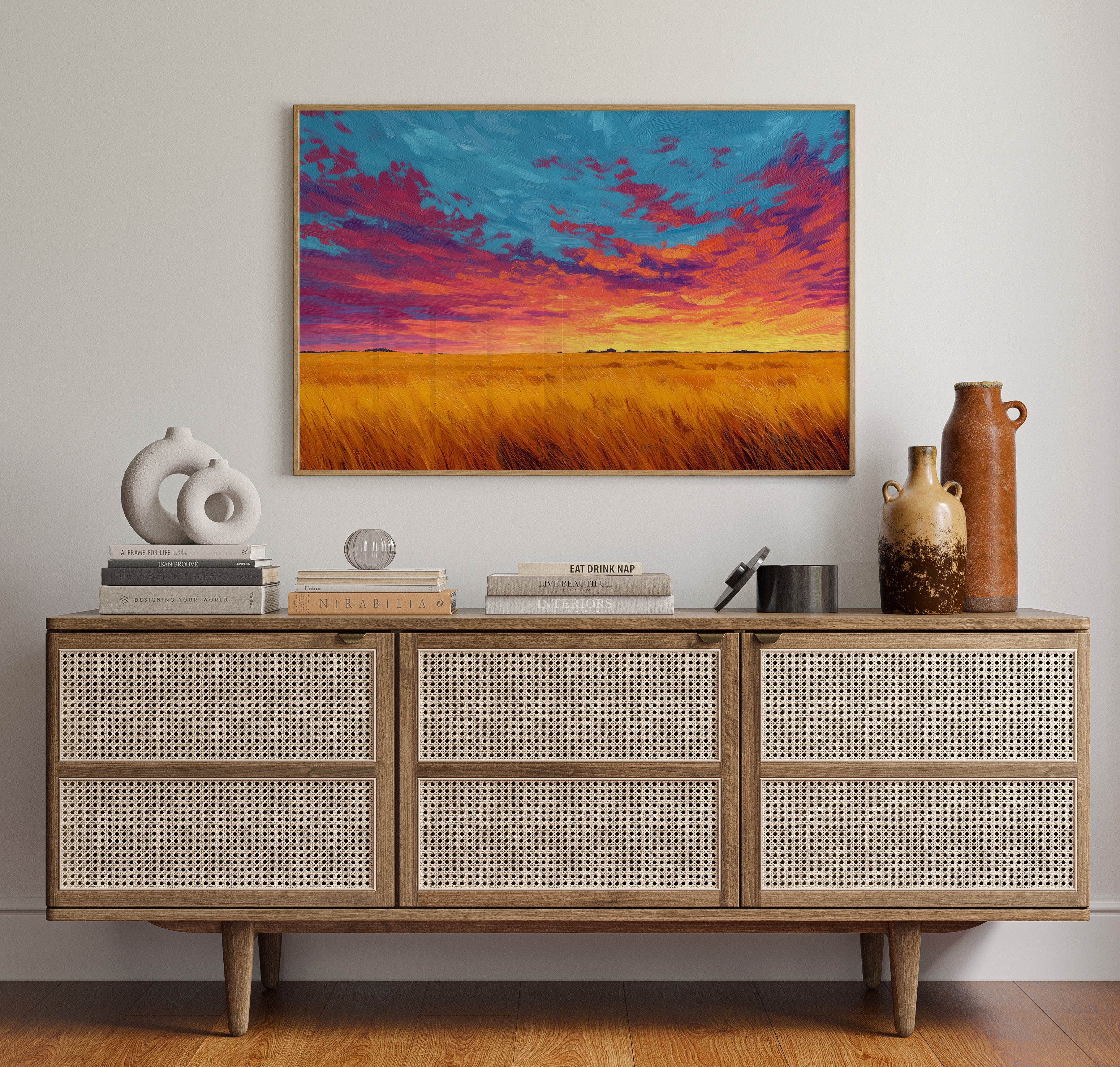 Prairie Fire Dances Through Wheat