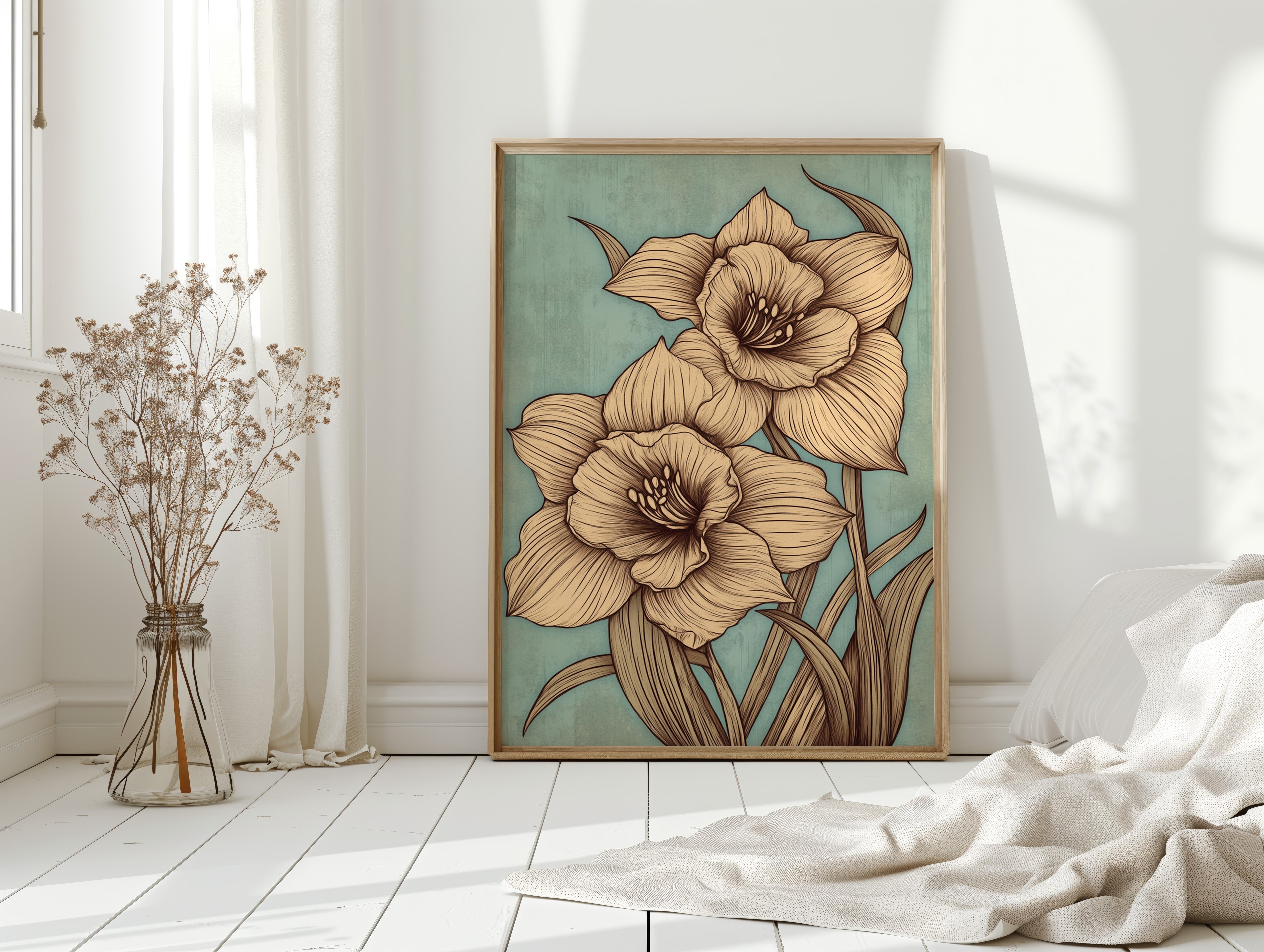 Daffodils Draw Lines In Spring