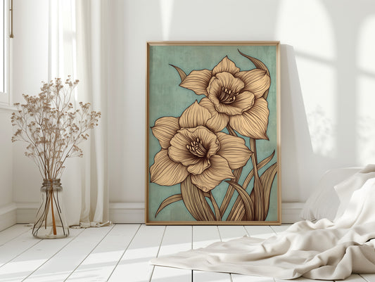 Daffodils Draw Lines In Spring