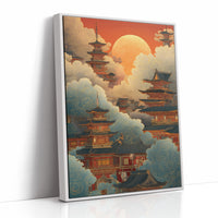 Sacred Temples Float Among Sunset Clouds