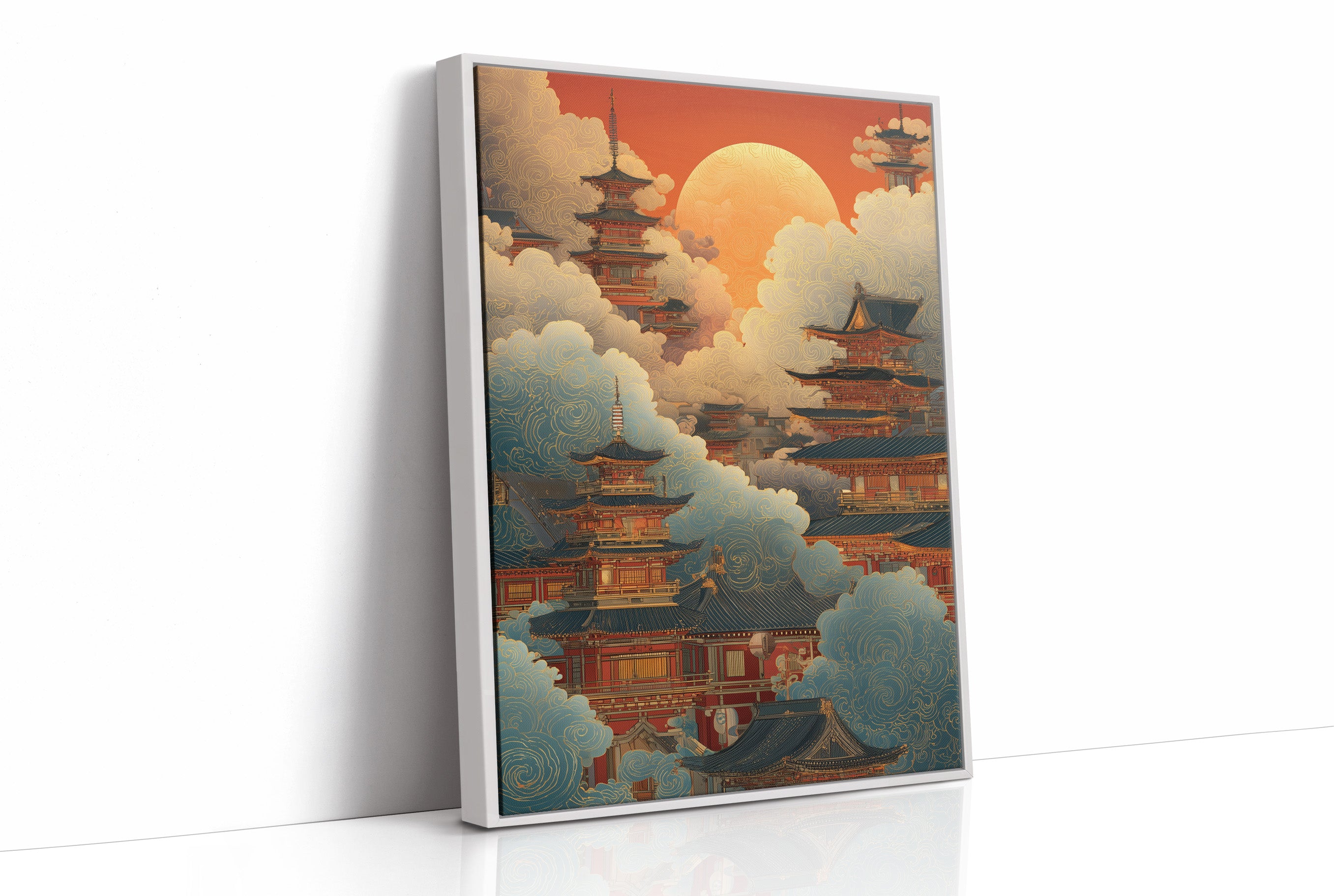 Sacred Temples Float Among Sunset Clouds
