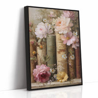 Peonies Rest Among Vintage Volumes